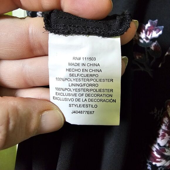 June & Hudson Dark Floral Print Prairie Dress Size Large Whimsygoth - Picture 9 of 11